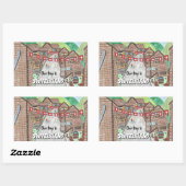 スイスの山の町の漫画スケッチのシール 長方形シール (シート)