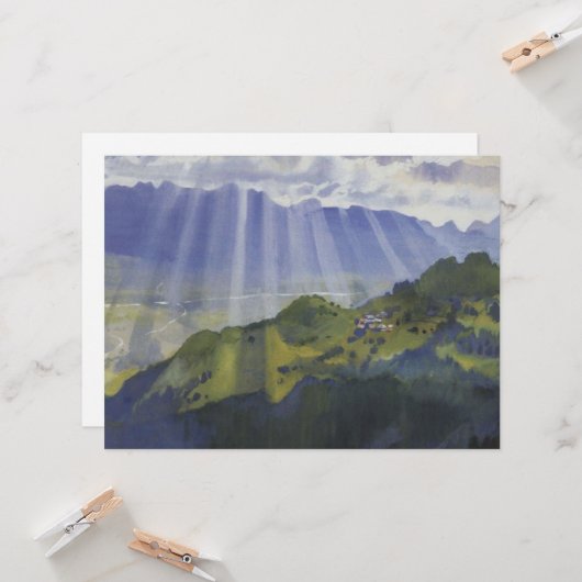 スイスの山景色 カード (正面/裏面インサイチュ)