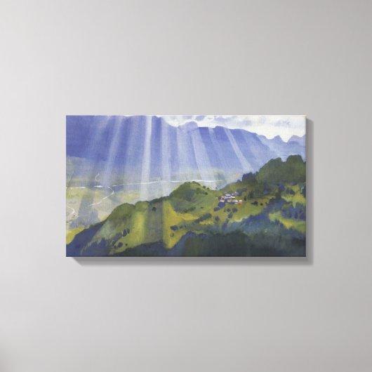 スイスの山景色(Serebriakova) キャンバスプリント (正面)