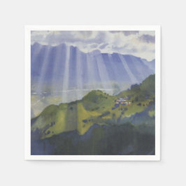 スイスの山景色(Serebriakova) スタンダードカクテルナプキン