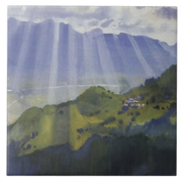 スイスの山景色(Serebriakova) タイル