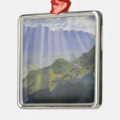 スイスの山景色(Serebriakova) メタルオーナメント (左)