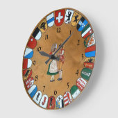 スイスの州とコスチューム ラージ壁時計 (傾斜)