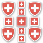 スイスの州の記号/腕と旗のコート シール (正面)