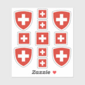 スイスの州の記号/腕と旗のコート シール (シート)