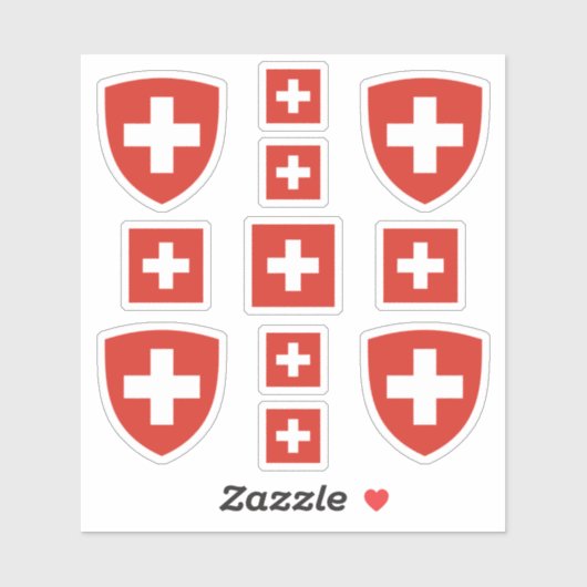 スイスの州の記号/腕と旗のコート シール (シート)