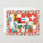 スイスの広東国旗 ポストカード (正面/裏面)