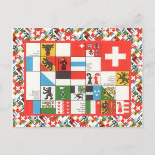 スイスの広東国旗 ポストカード (正面)