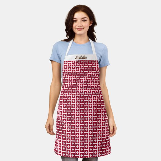 スイスの旅行と文化のアイコンのパターン エプロン (着用した状態)