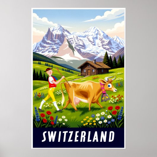 スイスの旅行ポスター ポスター (正面)