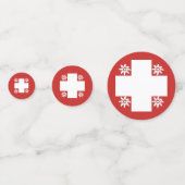 スイスの旗およびedelweiss コンフェッティ (正面)