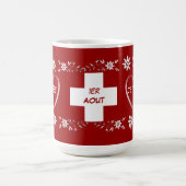 スイスの旗およびedelweiss コーヒーマグカップ (中央)