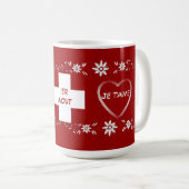 スイスの旗およびedelweiss コーヒーマグカップ (正面右)