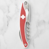 スイスの旗およびedelweiss ソムリエナイフ (裏面)