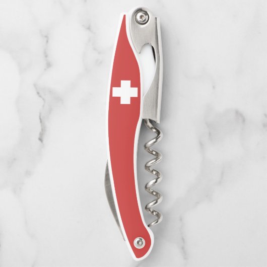 スイスの旗およびedelweiss ソムリエナイフ (裏面)