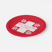 スイスの旗およびedelweiss ペーパープレート (アングル)