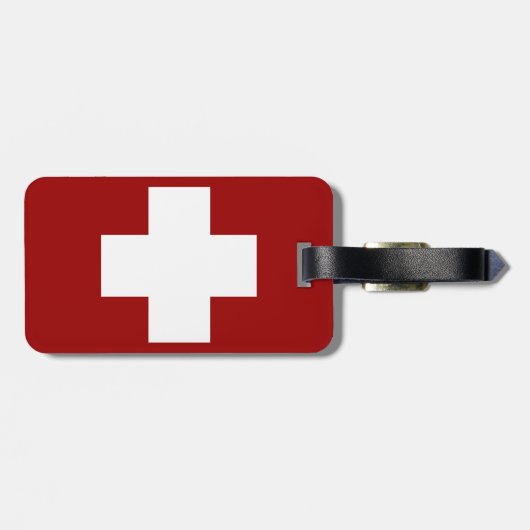 スイスの旗およびedelweiss ラゲッジタグ (裏面横)