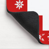 スイスの旗およびedelweiss 2 マウスパッド (コーナー)