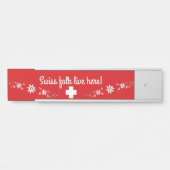 スイスの旗とエデルワイス サインプレート (正面)