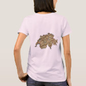 スイスの旗と地図とテキストのTシャツ Tシャツ (裏面)