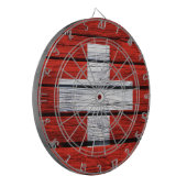 スイスの旗の素朴な木製のバッグ ダーツボード (正面左)