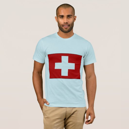 スイスの旗のTシャツおよびギフト Tシャツ (正面フル)