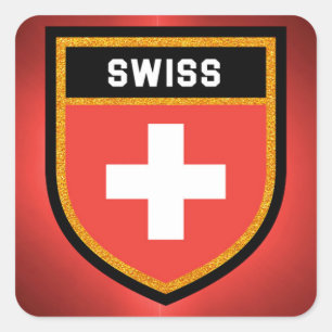 スイスの旗 スクエアシール