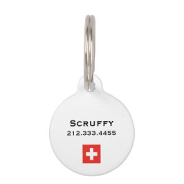 スイスの旗 ペット　ネームタグ