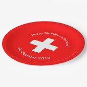 スイスの旗 ペーパープレート (アングル)