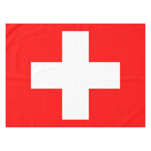 スイスの旗(赤の白い十字)のテーブルクロス テーブルクロス (正面(横))