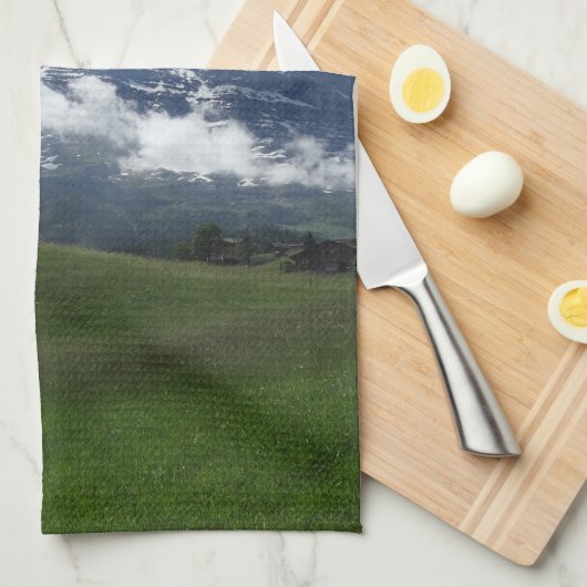 スイスの景色 キッチンタオル (四つ折り)
