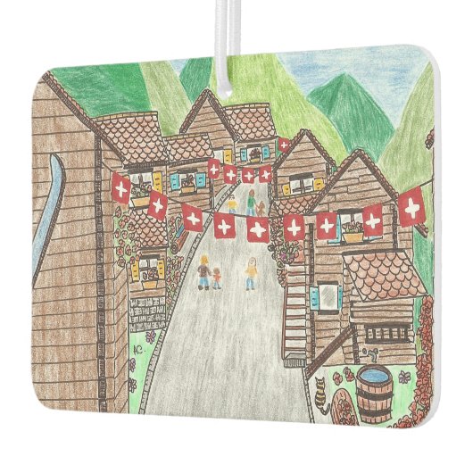 スイスの村の車の空気清浄機 カーエアーフレッシュナー (左)