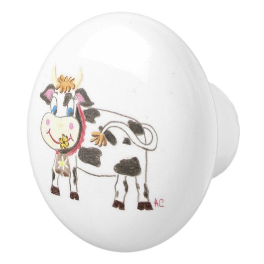 スイスの牛のセラミックノブ セラミックノブ (右)