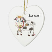 スイスの牛のセラミックハートの形のクリスマス装飾 セラミックオーナメント (左)
