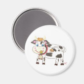 スイスの牛の丸磁石 マグネット (正面/裏面)