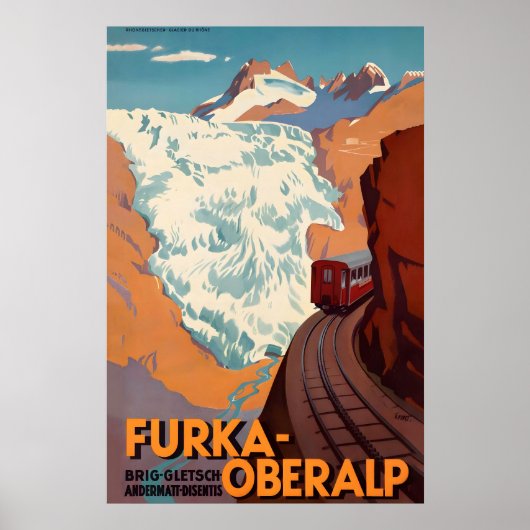 スイスの狭い山道 フルカ・オーバーラップ ポスター (正面)