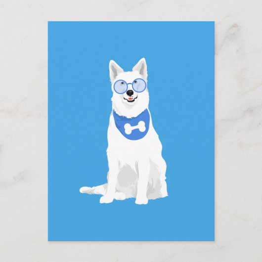 スイスの白い羊飼い犬ベンジ ポストカード (正面)