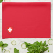 スイスの紋章が赤 キッチンタオル (折り畳み)