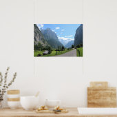 スイスの美しいローテルブルネンバレー ポスター (キッチン)