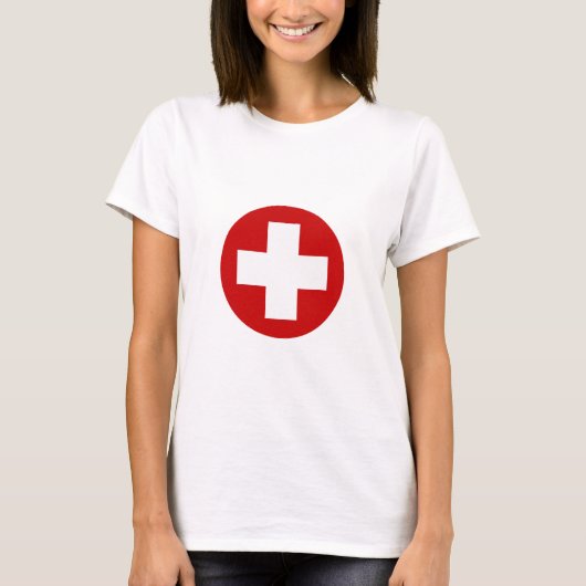 スイスの赤十字の緊急の回復Roundell Tシャツ (正面)