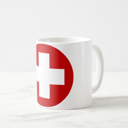 スイスの赤十字の緊急事態Roundell コーヒーマグカップ (正面右)