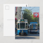スイスの路面電車はがき ポストカード (正面/裏面)
