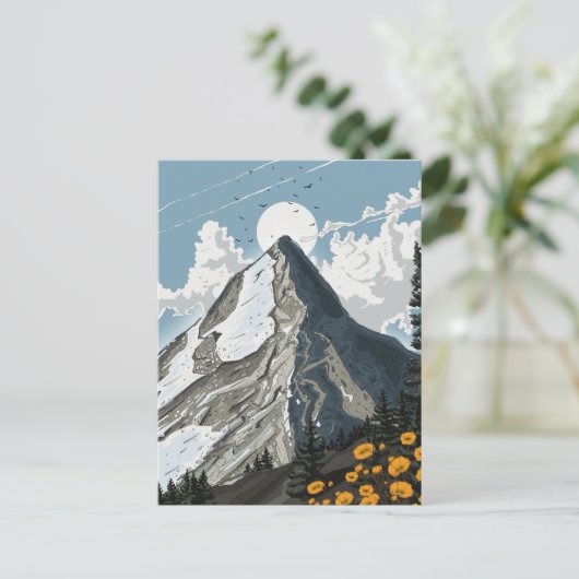 スイスの雪山 ポストカード (スタンド正面)