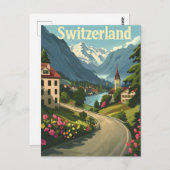 スイスの静けさ：レイクサイドリトリートアルパイン ポストカード (正面/裏面)