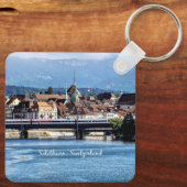 スイスの風光明媚な写真、ソロサーン キーホルダー (裏面)