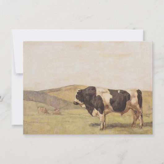 スイスの風景の中の牛（Ferdinand Hodler著） カード (正面)