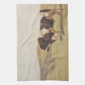 スイスの風景の中の牛（Ferdinand Hodler著） キッチンタオル (縦)