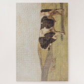 スイスの風景の中の牛（Ferdinand Hodler著） ジグソーパズル (縦)