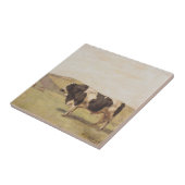 スイスの風景の中の牛（Ferdinand Hodler著） タイル (側面)