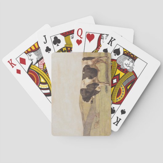 スイスの風景の中の牛（Ferdinand Hodler著） トランプ (裏面)